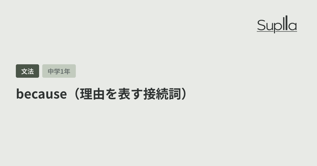 because（理由を表す接続詞）
